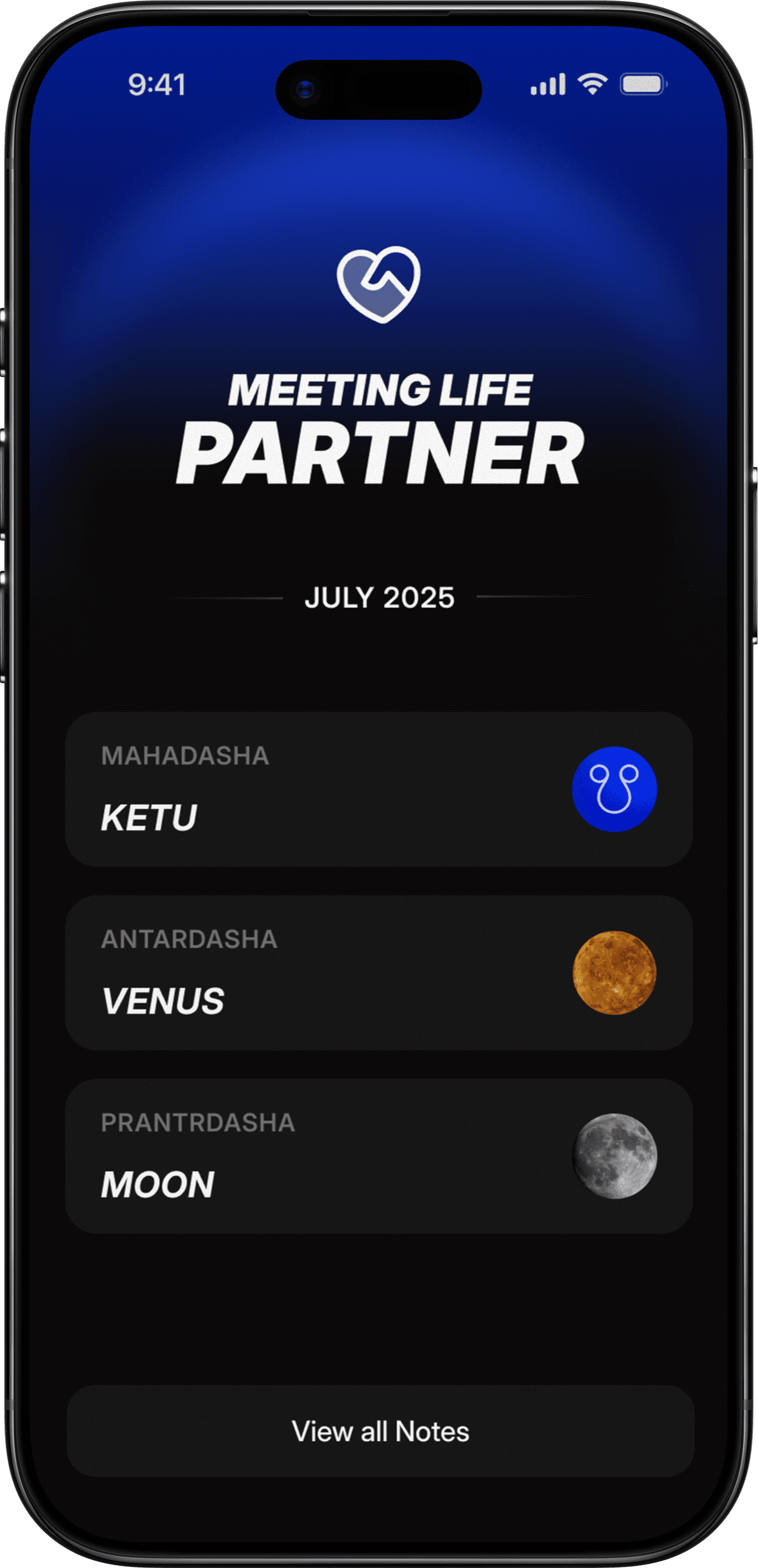 Vaya past events screen